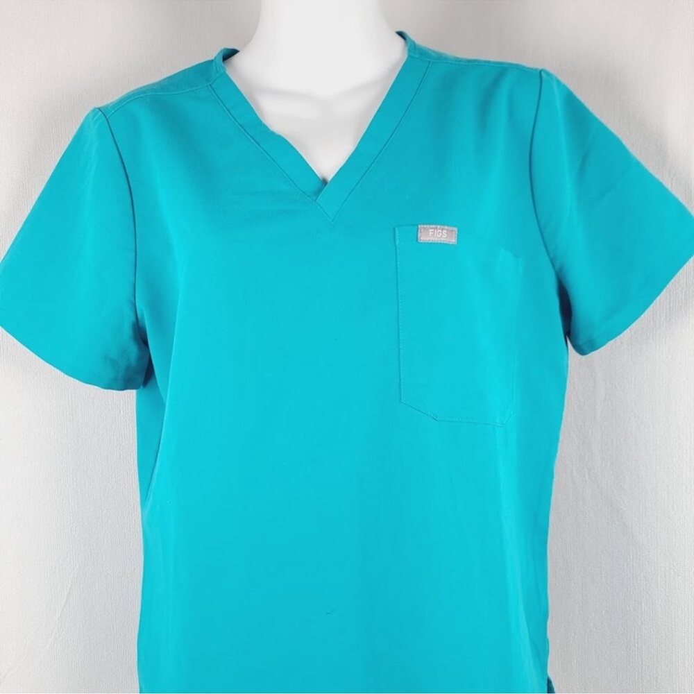 Figs Teal Scrub Top